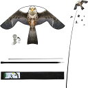 eyijklzo 鳥よけ 鷹 カイト イーグル カラスよけ 鳩よけグッズ カラス 撃退 鳩よけ ポール付き イーグルカイト 軽量 防鳥防獣 鷹カイト 害鳥対策 農作物被害対策 4mポール