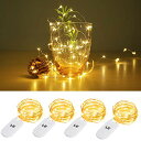 Lighting EVER LEDストリングライト 電池式フェアリーライト LEDイルミネーション 1m 20LED 電球色 防水銅線ワイヤー ハロウィン 飾り付け クリスマス飾り 結婚式 パーティー 装飾ライト クリスマ