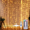 LED カーテンライト ジュエリーライト フェアリーライト イルミネーション カーテン 3m*3m 300led電球 USB給電式 8 点滅パターン 室内 遠く...