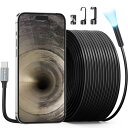 15M下水道内視鏡カメラ Teslong ファイバースコープiphone 15対応 USB C排水管ボアスコープ検査カメラ8個高輝度LED搭載 50フィートの柔軟で防水の工業用内視鏡 ファイバースコープカメラ排水口/配