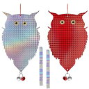 Nowoto 鳩よけ 鳥よけ フクロウ 鳩よけグッズ 鳥の天敵フクロウ型 キラキラする 太陽光駆鳥反射板&キラキラ撃退テープ&鈴 鳥よけグッズ 鳥避けグッズ 吊...