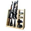WOOD WORKS 日本製 ライフルスタンド 3丁掛 + マガジンラックセット (ナチュラル)