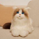 Chongker 猫ぬいぐるみ リアル 本物そっくり ハンドメイド やさしい手触り,可愛く癒しネコ ぬいぐるみ猫好きな人、お母さん、子供、お年寄りへの誕生日記念日 プレゼント (加重ラグドール)(3)