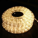 QUALISS クリスマス イルミネーション LED 2芯 丸型 防滴 防雨 ロープ ライト チューブ 電飾 50m 1500球 シャンパンゴールド 電球色 屋外使用可 28パターン点滅 Bコントローラー付 PSE取得品