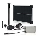 曇天に強い!! GWSOLAR ハイブリット『スマート』ソーラーポンプ 快晴日の日没以後 約3時間噴水続きます!!【15W太陽光パネル・22.2WH蓄電池内蔵・スマート制御】最大流量850L/H 最大揚程2m、接続