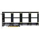 GLOTRENDS PU41 4ポート U.2 SSD PCIe 4.0 X16変換アダプターカード、 PCIe分岐機能なし (PCIe 分岐マザーボードが必要)