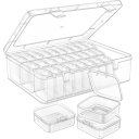 siawadeky ビーズ収納ボックス 独立型 30個 小分けケース 蓋付き 透明 アクセサリーボックス 仕切り コンパクト収納 ジュエリーボックス 釣りフック ネイル ダイヤモンド塗装 アートツール 小