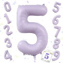 数字バルーン 大きい ナンバーアルミ風船 40インチ約100cm 誕生日 ハッピーバースデー 飾り付け 記念日 お祝い 成人式 卒業 入学 (5、パープル)