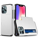 【SUMart】iPhone 13 Pro Max 用 ケース カード収納 スライド式 カードホルダー 耐衝撃 デュアルレイヤー ハイブリッド ウォレットケース...