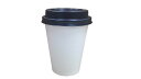 ニッチプラス(Niche Plus) テイクアウト カフェサイズ 紙コップ ホワイト 白 280ml 専用フタ付(開閉式) 50セット