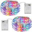 【2個セット】LED イルミネーションライト クリスマスライト バレンタインデー 飾り 電池式 10メートル 100電球 屋外 室内 ガーデンライト 正月 クリスマス 結婚式 飾り ストリングライト (