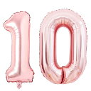 【LEISURE CLUB】誕生日 数字バルーン 数字1+0 10歳 40インチ ローズゴールド 風船 セット バースデー パーティー バースデー デコレーション セット きらきら風船 パーティー お祝い 結婚式 記念