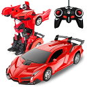 Tcvents ラジコンカー ロボット 変形 車おもちゃ 変身 LEDライト付き ラジコン 車 リモコン 1/18 RCカー 多機能ロボット LED搭載 360度回転 こども向け 子供 おもちゃ 赤外線コントロール 誕生日 ク
