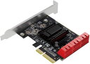 AREA SATA3×6ポート 増設 PCI Express×4ボード 増設ボード 拡張ボード 大型ヒートシンク搭載 ブートドライブ対応 ロープロファイル対応 SD-PE4SA-6L (簡易パッケージ)