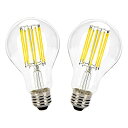 LEDフィラメント電球 白熱電球100W相当 E26口金エジソン電球 11W昼白色A70 5000k 1500lm 調光対応 クリア 高輝度 広配光(2個入)