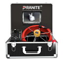 PRANITE 配管カメラ 検査カメラ 距離カウンター付 IP68防水内視鏡 12LEDライト付き 照度調節可能 パイプカメラ 12V 4500mAh充電式バッ...