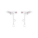 Chynian ピアス 花 揺れる 春 レディース 人気 桜 和風 金属 アレルギー 対応 大人 可愛い ロングピアス シルバー925コーティング おしゃれ プ...