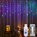 RunElves イルミネーションライト カーテンライト LED IP44防水 8種類の切替モード リモコン付き USB給電 96LED電球 多色 屋外 室内 おしゃれ かわいい 電飾飾り クリスマス/ロウィン/新年/結婚式/