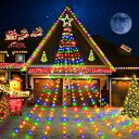 ソーラー イルミネーション ライト カーテンライト LED 350球 3.5M 8種類モード リモコン付 タイマー機能 IP44 防水防雨 電飾 クリスマス 飾...