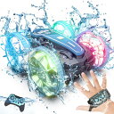 Tecnock 水陸両用 ラジコンカー こども向け オフロード 操作時間120min スタントカー 360°回転 RCカー 全地形対応 リモコンカー バッテリー2本付き LEDライト 四輪駆動 防水 おもちゃ車 プレゼン