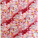 大判 ハンカチ 花あかり 夢色百景 赤 綿 100% 53cm x 53cm 日本製 和風 和柄 日本 吉祥模様 縁起物 魔よけ 侍 メンズ 厚手 コットンハンカチ レトロ お洒落 大正ロマン 男女兼用 着物 浴衣 和装