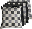 座布団カバー 59 63 5枚セット 和市松 黒色 59x63 5枚組 八端判