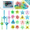 子供 景品 光る おもちゃ ブレスレット 指輪 ネックレス 24点セット 【ハロウィングッズ】 回転可能 Led フラッシュ ピカピカ 光る指輪 キッズおもちゃ...