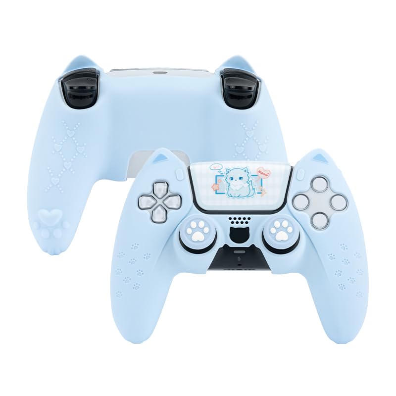 GeekShare PS5コントローラーカバー シリコン製 ソフト スキンケース プレイステーション5 コントローラー対応 PS5コントローラーカバーとシール付け 保護カバー 保護ケース 耐衝撃 簡単装着