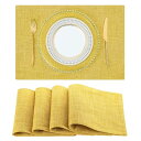 CM Tech ランチョンマット 和風 テーブルマット 布製 綿麻マット 30x45cm長方形 二層生地縫製 無地 食卓飾り 柔軟性 断熱 滑り止め お手入れ簡...