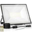 投光器 100W LED 【長電源コード2.5M・スイッチ付電源】 屋外 15000LM 高輝度 作業灯 屋外 ライト IP66 防水 省エネ 工事用 屋内 屋外用 看板灯 集魚灯 駐車場 ガレージ 倉庫 PSE認証済み