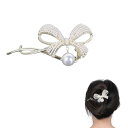 OuJyO ヘアクリップ 大きめ しっかりとまる パールギラギラ バンスクリップ ヘアクリップ バレッタ ヘアアクセサリーレデイース ヘアピンオシャレ 髪留め ...