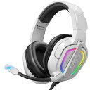 Krysenix PG2 ゲーミングヘッドセット ヘッドセット ゲーミング ヘッドフォン ノイズキャンセリング 高遮音性 50mmドライバー AIマイク ステレオサウンド 3.5mmジャック 有線 軽量 RGBライト付き PS