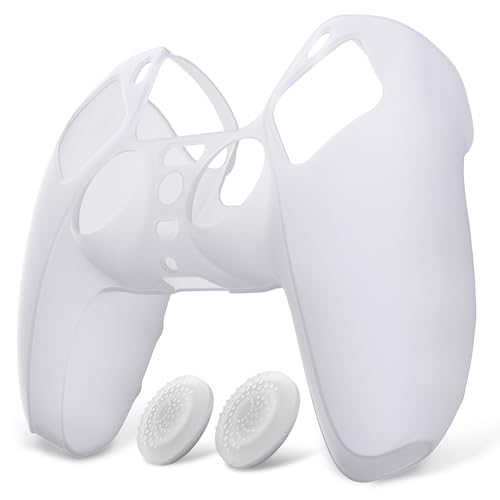 PlayVital ps5対応用カバー、滑り止めコントローラーシリコンスキンケース、プレイステーション5に対応用人間工学に基づいたソフトラバー保護ケース、親指スティックキャップ付き【ピュア PlayVital ps5対応用カバー、滑り止めコントローラーシリコンスキンケース、プレイステーション5に対応用人間工学に基づいたソフトラバー保護ケース、親指スティックキャップ付き【ピュア