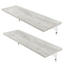 HASONA ウォールシェルフ 壁掛け棚 2個セット 壁 棚 ラック 防水 防カビ 幅58cm×奥行18cm おしゃれ 木製 キッチン/トイレ/ランドリールーム/寝室 取り付け簡単 吊り穴 取扱説明書付き ホワイト(