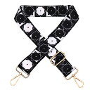 Teeoff Cross body Handbag Purse Strap クロスボディハンドバッグ財布ストラップワイドショルダーストラップ調整式交換ベルトギタースタイル (Black White Geometric)