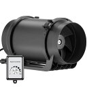 Hon&Guan ダクトファン 150mm 究極風量 798m³/h 強力 【インボイス制度登録店】 無段階調速スイッチ付き 100~120V ダクト用換気扇 産業用排風機 中間取付 (HI-150EC)
