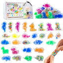 48個スクイーズ 動物 ストレス解消グッズ スクイーズセット ウォータービーズ 子供景品 おもちゃ 握る ぷにぷに動物 パーティーバッグ フィラー 動物 水ビーズ かわいい 低反発 柔らかい お