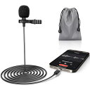 Type-C ピンマイク コンデンサーマイク クリップマイク全指向性 USB-C ミニマイク 防風 小型 録音/会議/カラオケ/撮影/YouTube動画/インタビュー用マイク 収納袋付属 Type-C端末/iPhone15シリーズに適