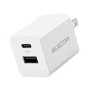 エレコム 充電器 20W 2ポート Type-C USB-A USB PD対応 折りたたみ式プラグ 【iPhone 16 15 14 iPad 第10世代 等対応】 ホワイト EC-AC22WH