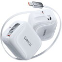 【2025年最強版】TORRAS FlexLine 40W 充電器 type-c 急速充電器 2ポート 巻き取り式 タイプcケーブルー体型 折りたたみ式プラグ コンパクト 持ち運び便利 GaNIII技術 PD3.0規格対応 iPhone16/15/iPad/Android/Sw