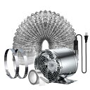 【2025年最新型】換気扇 150mm 大風量 Sidvkut 家庭用工業換気扇 風量480m³/h 金属製 ON/OFFスイッチ付き 中間取付形ダク...