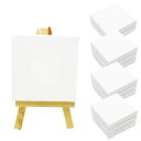 ミニ 張りキャンバス 装飾 絵画 水彩画 油絵 画架付き 正方形 7.5×7.5cm (12個セット)