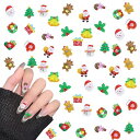 ネイルパーツ クリスマス 100個セット 3D 立体 可愛い サンタ 雪だるま ベル クリスマスツリー トナカイ おしゃれ カラフル クリスマス パーツ ネイルアート デコパーツ ジュエリーパーツ レ