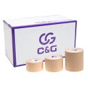 C&G キネシオロジーテープ 50mm×5m 24巻 キネシオテープ キネシオテーピング 伸縮 テーピング テーピングテープ マラソン 膝 足首 手首 ふくらはぎ 足裏 指