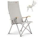 ICECO 4段階リクライニング式 ハイバックチェア 10年品質保証・耐荷重265KG・1600D座面・A7075アルミ合金フレーム・ハイ/ローバック切替可能 キャンプ 折りたたみ ガーデン 室内用(グレー)