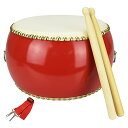 和太鼓 小太鼓 牛革製 丈夫な作り 叩く 本格的 発表会 音楽 遊び 吊り下げ用ストラップ バチ1組付属