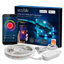 eco4lifeスマートWiFiLEDストリップライト、TVバックライト、USB電源、APP制御、40~60インチTV、コンピューター、ゲームモニター用の3メートル簡単インストール。