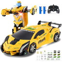 Carox ラジコンカー 子供向け LED付き ロボット 変形 2 in 1 デモモード 360°回転 2.4Ghz バッテリー2本 合計操作時間60分 おもち...