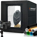 DUCLUS 撮影ボックス 40cm 撮影ブース 折りたたみ、Light Box 簡易 写真スタジオ 調光可能な160個のLEDライト、8枚背景 商品撮影用キット