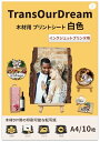 TransOurDream木材用プリントシート A4 白色 10枚 木に印刷 木材転写紙 木材転写シート 木材アート インクジェットプリンタ用 看板づくり 手作...